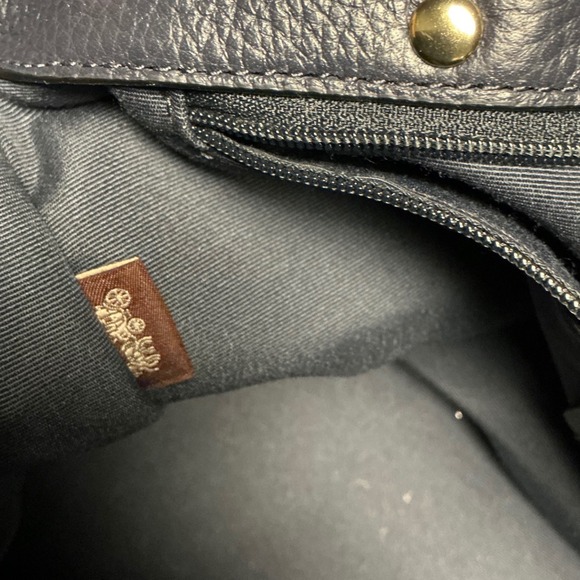 Coach Field Tote 30 Signature Jacquard Navy Cream Leather Bag C2826 - Picture 7 of 9